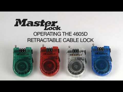 Screen capture of Operating the Master Lock 4605D Retractable Cable Lock