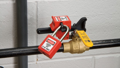 Lockout tagout in use